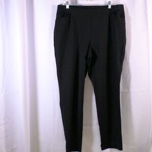 J Jill Womens Large 35x29 Black Pull On Ponte Slim Leg Pants High Rise Waist